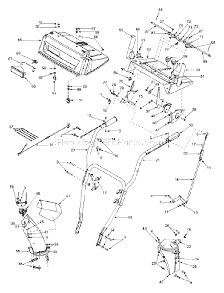 Page E Diagram and Parts List for 31BH5Q3G401 2003 Yard Man Snow Blower